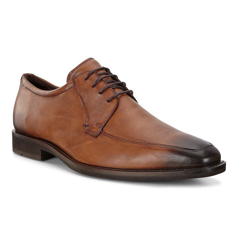 Men Business Ecco Calcan - Derby Brown - India NLOAKQ621